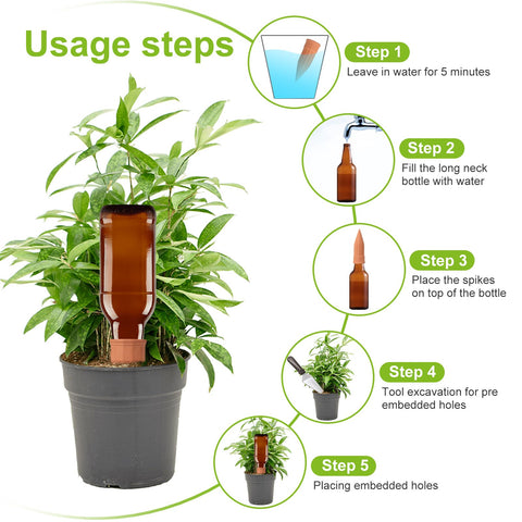 TKSCUSR terracotta spike fits pots easily, supporting travel and outdoor plant care
