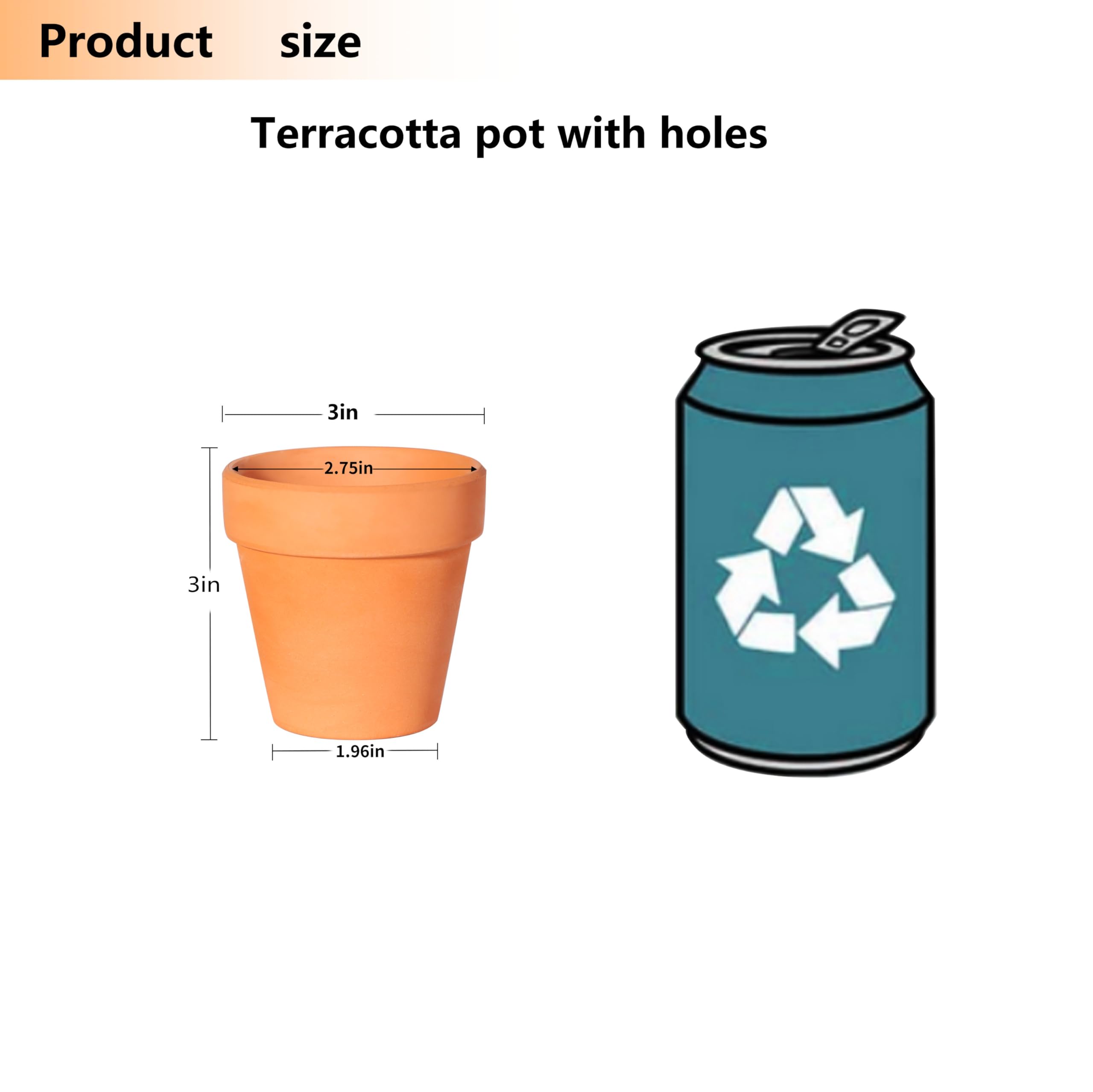 TKSCUSR mini pots, 3 inches, perfect for desk herbs.