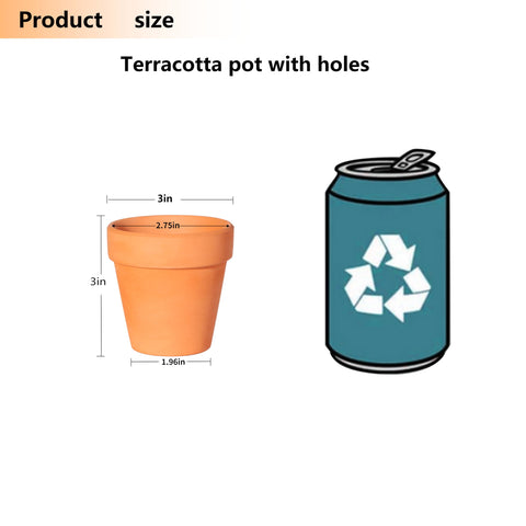 TKSCUSR mini pots, 3 inches, perfect for desk herbs.