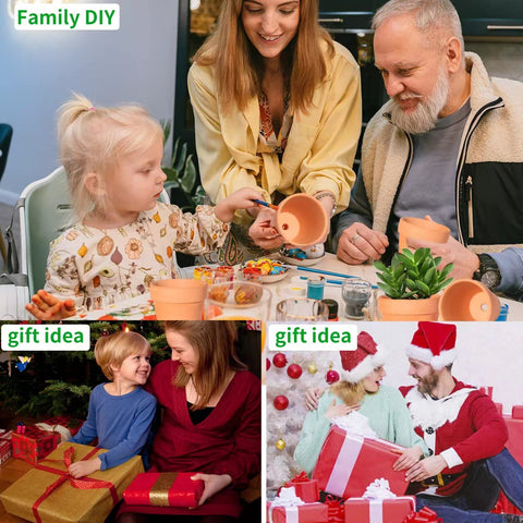 Gift box packaging protects pots during delivery and setup.