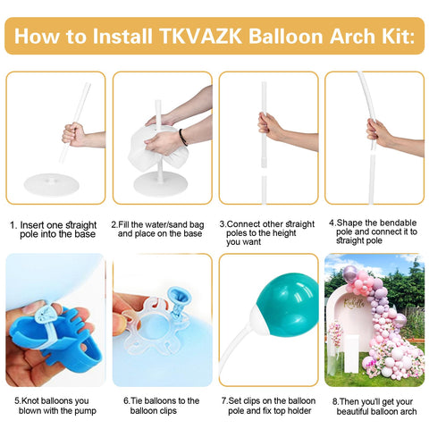 TKVAZK Balloon Arch water bags add stability during setup.