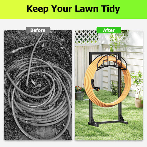 TKYHRMAS hose holder's sleek design elevates outdoor aesthetics while concealing the hose.