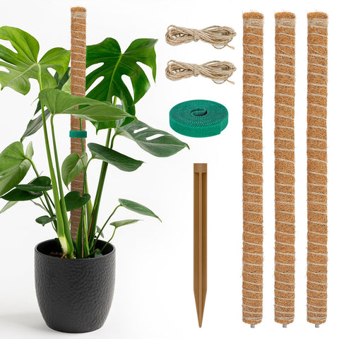 TLazz 54-inch moss pole with stackable design supports indoor climbing plants.
