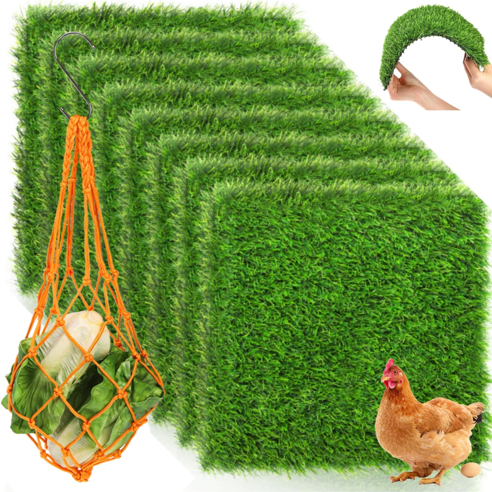 Tlence chicken nesting pads front view showing a clean 12x12 surface for easy egg laying.