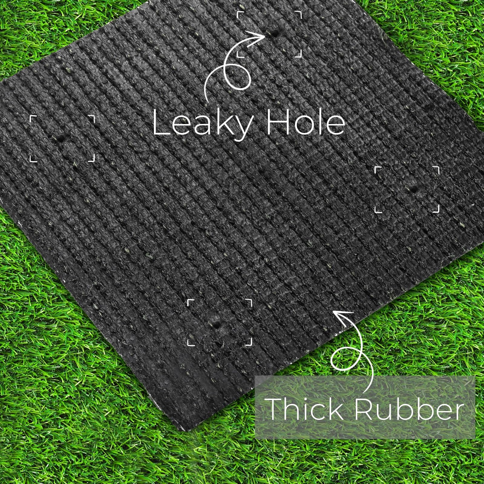 Tlence backside drainage holes promote quick moisture drainage in coop mats.