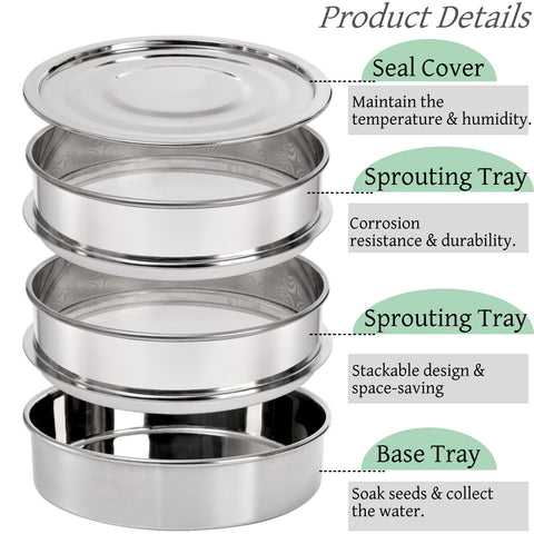 Tlence mesh tray 2 promotes airflow for crisp sprouts