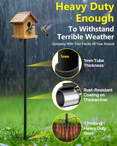 TLEYTOA adjustable-height pole allows tailored bird-watching angles.