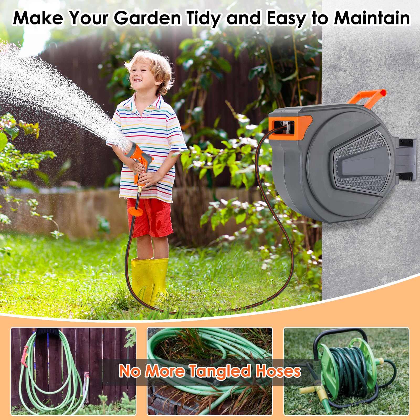 TLGREEN 180-degree swivel bracket lets you reach every garden area.