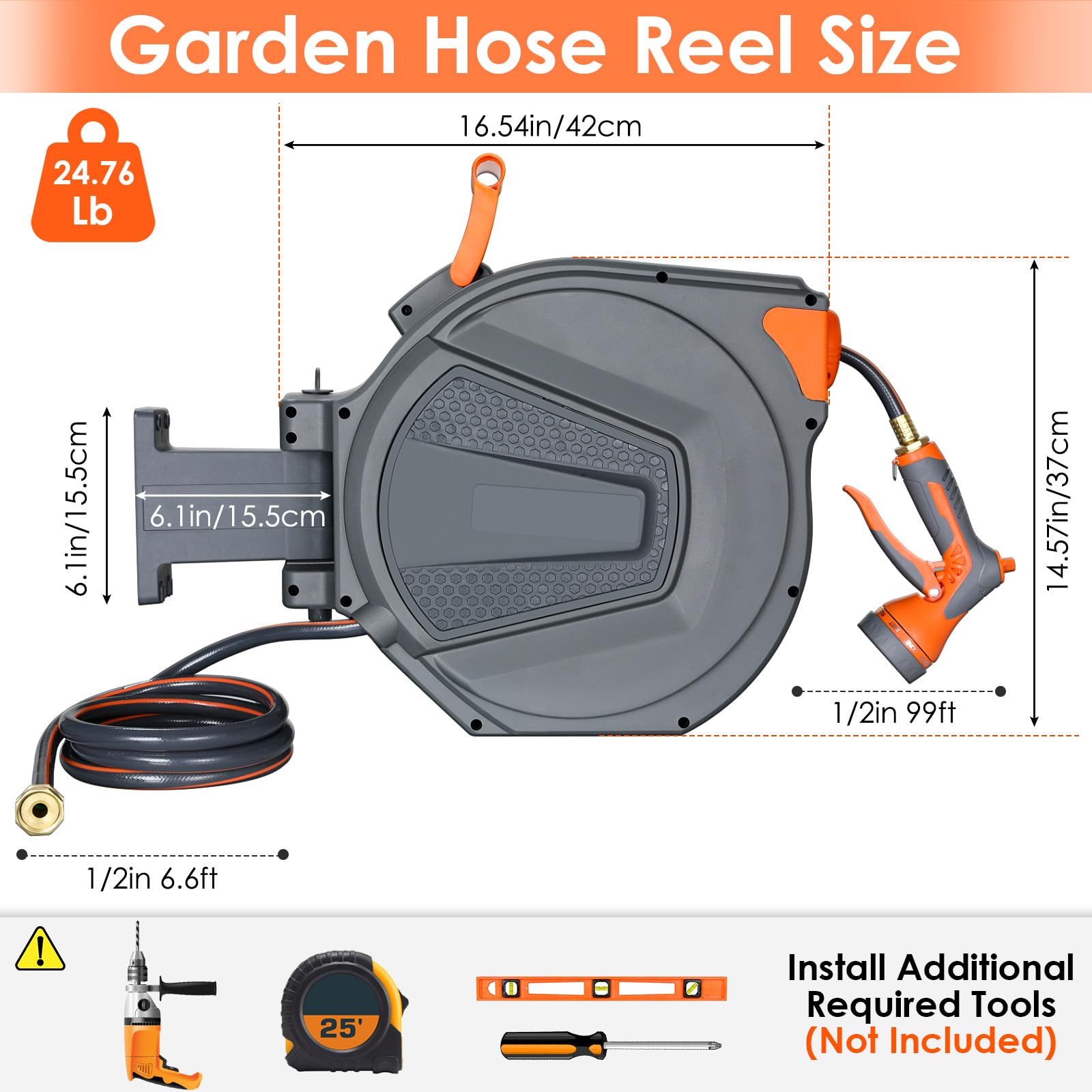 TLGREEN free locking keeps hose at your chosen length.