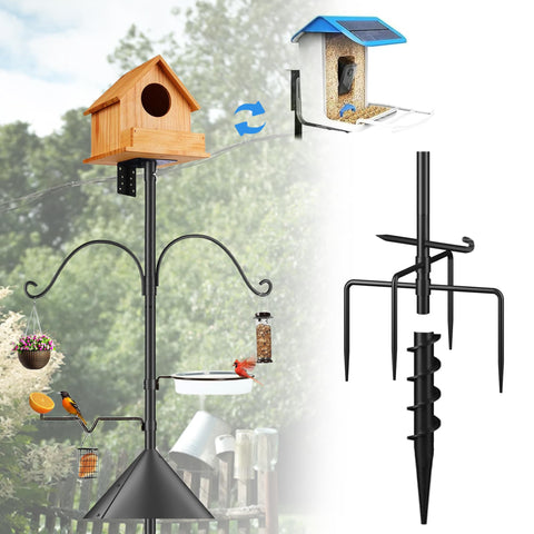 Tlsiod bird feeder pole, tall outdoor stand for easy bird watching.