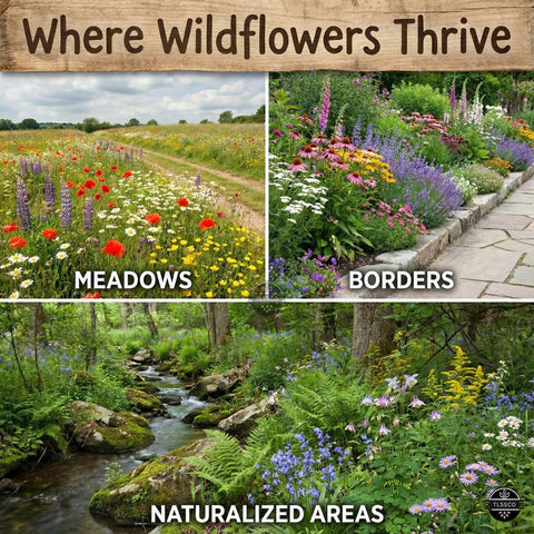 TLSSCO butterfly garden ready seeds attract pollinators in sunny spaces.