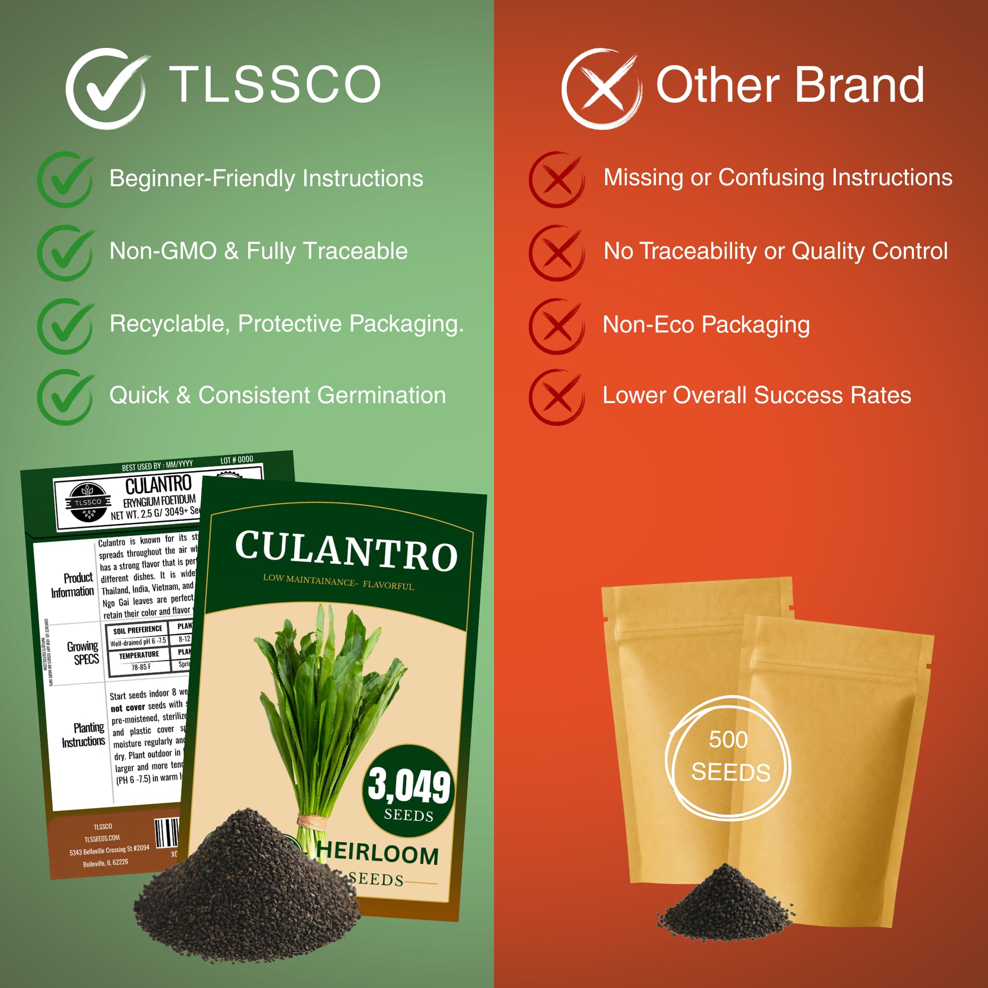 TLSSCO Culantro pollinator-friendly garden attracts beneficial insects.