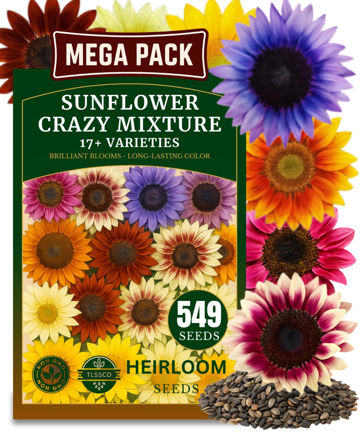 TLSSCO sunflower seeds planting pack pouring for easy indoor germination.