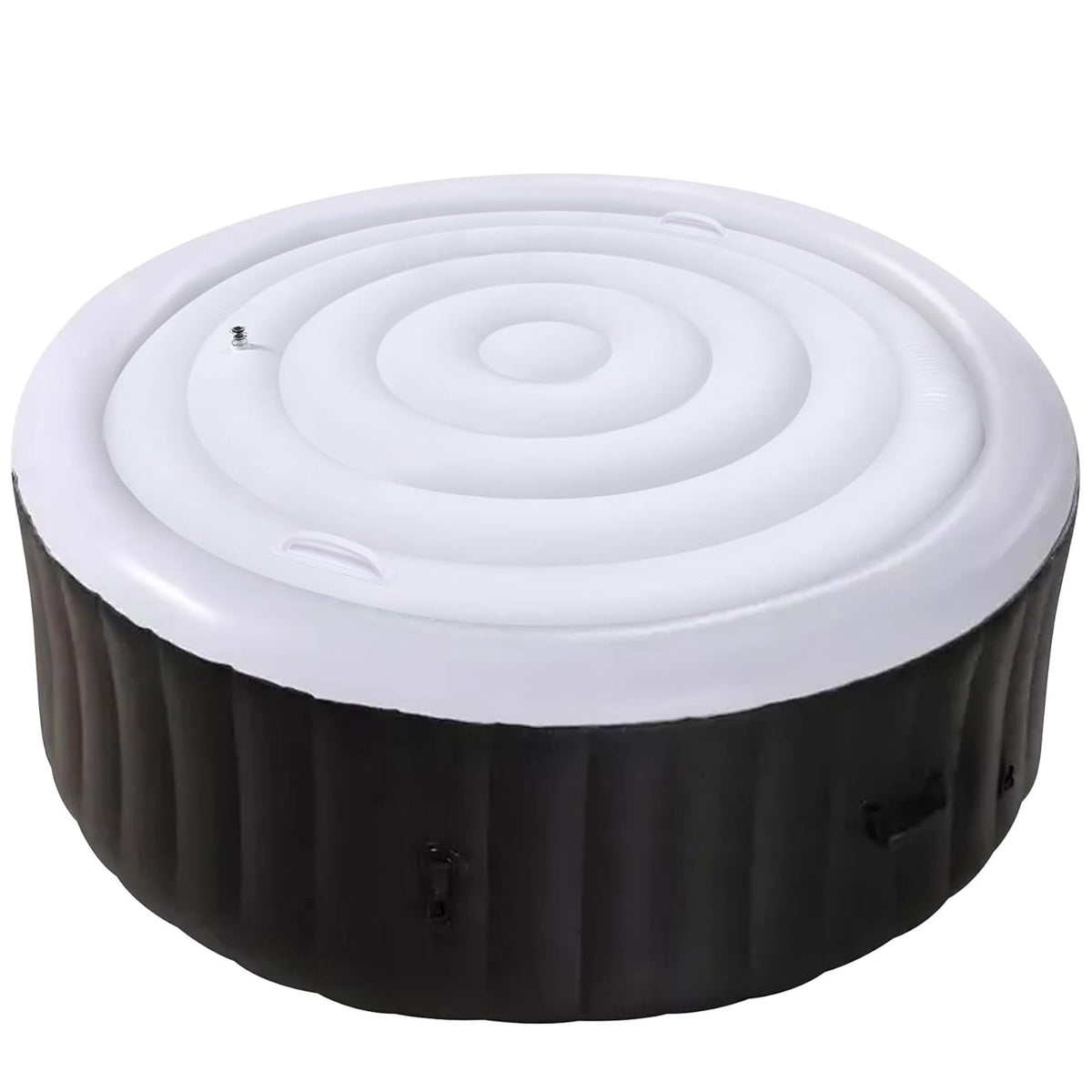 Tlswshsy 4.5 ft inflatable hot tub cover shielding debris and reducing evaporation.