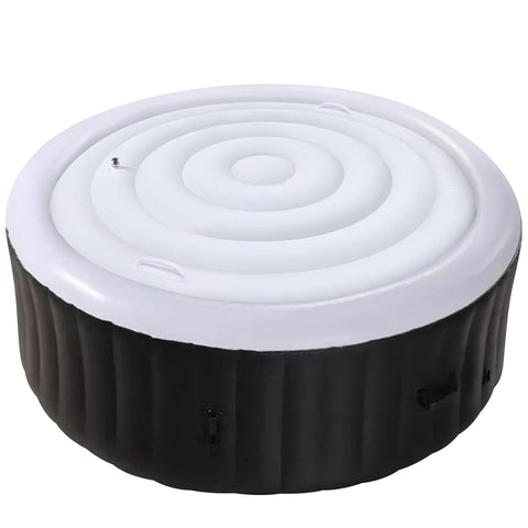 Tlswshsy 4.5 ft inflatable hot tub cover shielding debris and reducing evaporation.