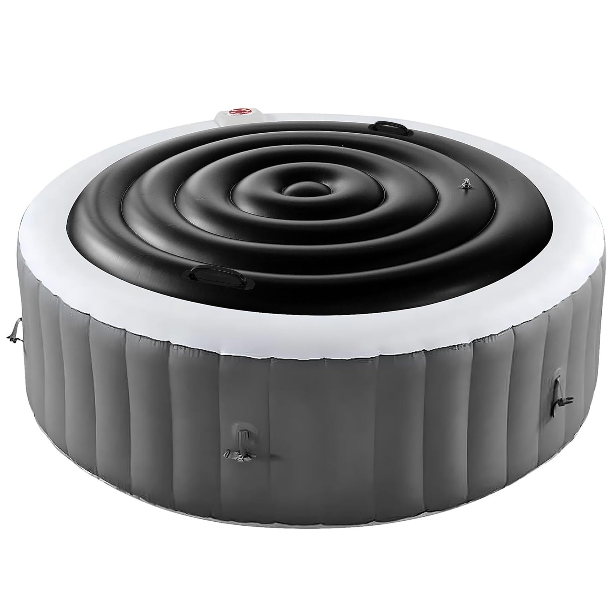 Tlswshsy 4.5 ft inflatable hot tub cover protects a round tub and reduces heat loss.