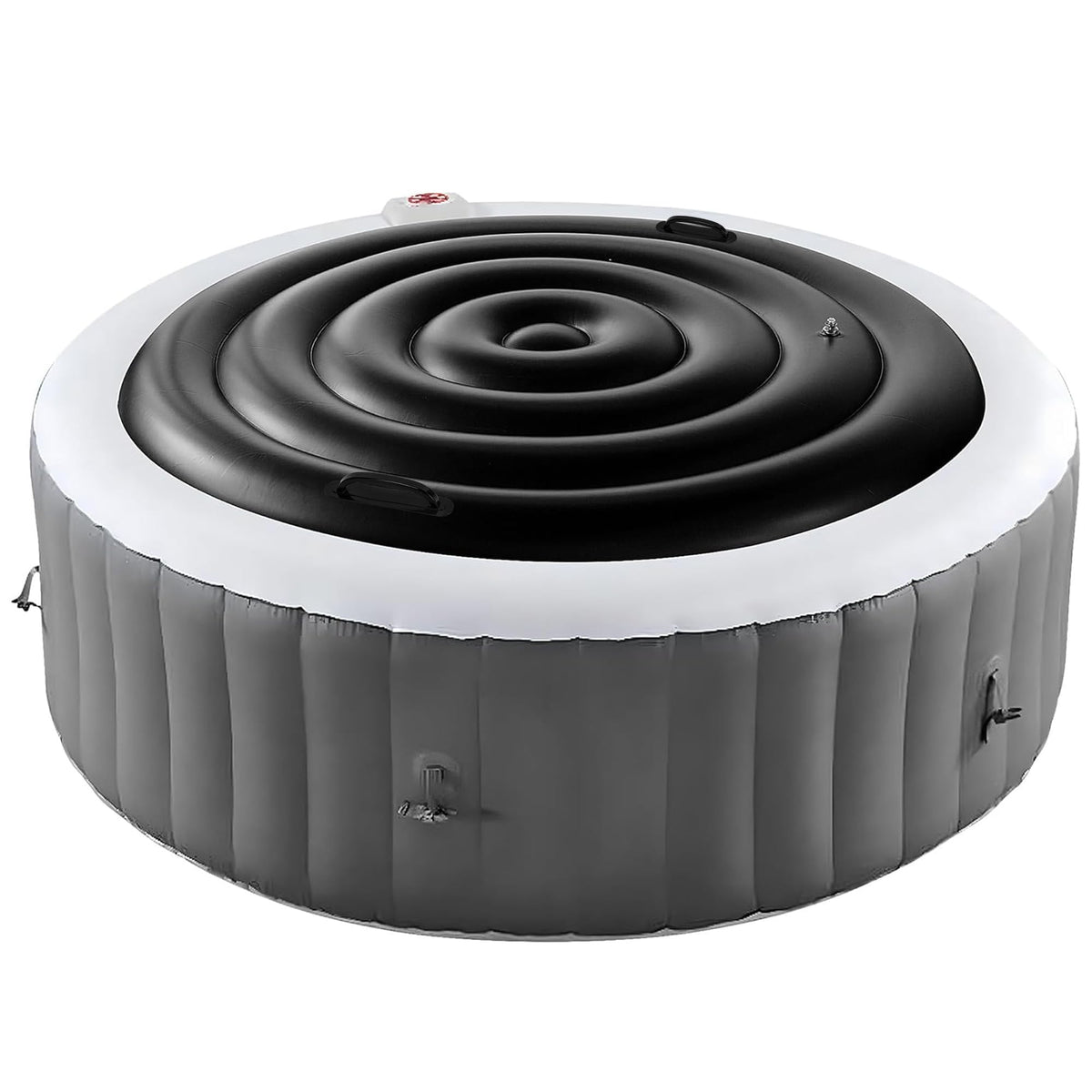 Tlswshsy 4.5 ft inflatable hot tub cover protects a round tub and reduces heat loss.