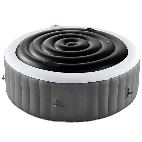 Tlswshsy 4.5 ft inflatable hot tub cover protects a round tub and reduces heat loss.