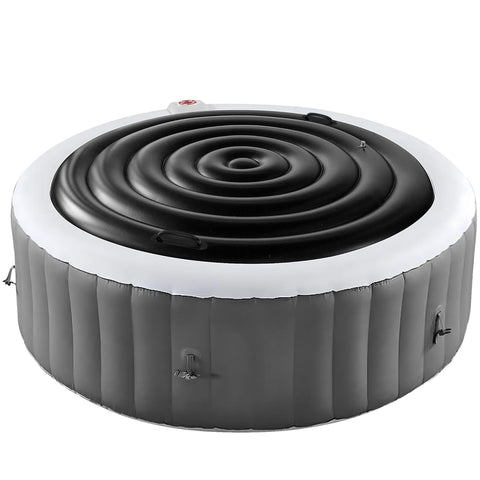 Tlswshsy 5.4 ft inflatable hot tub cover protects round tubs from debris and cold winds.