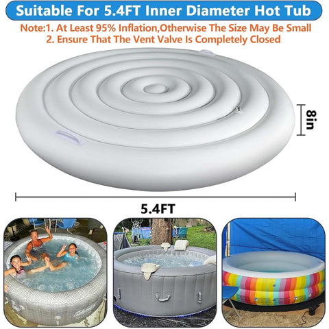 Tlswshsy round spa lid inflates quickly with a pump for fast setup