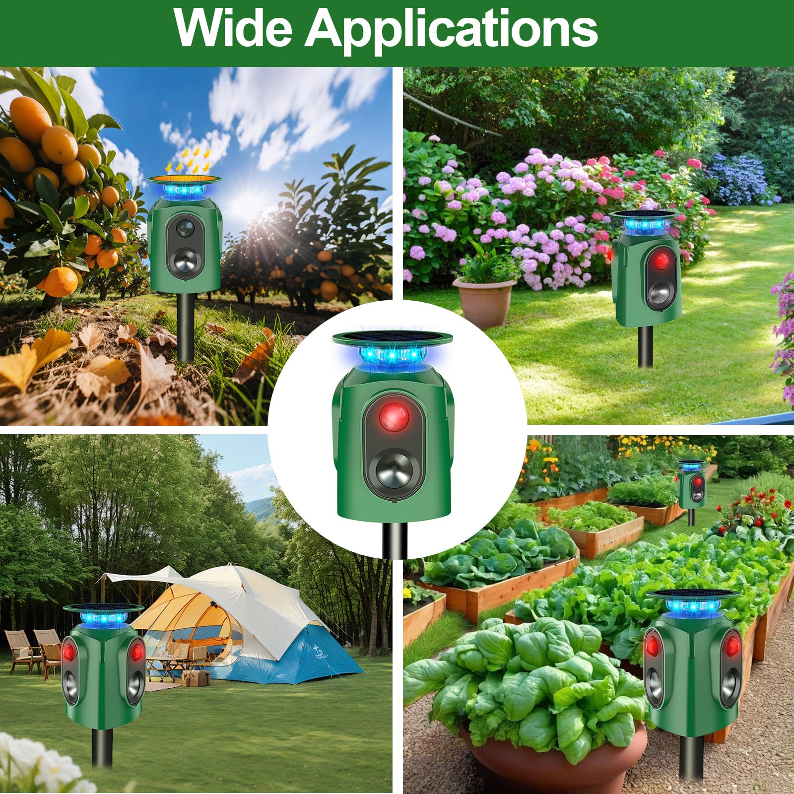 TLXLT Chemical-free deterrent uses sound and light safely.