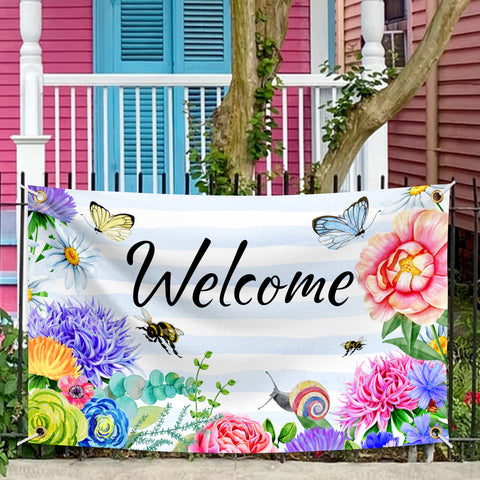 TMDEX Welcome Spring Flag enhances porch or garden with seasonal charm.