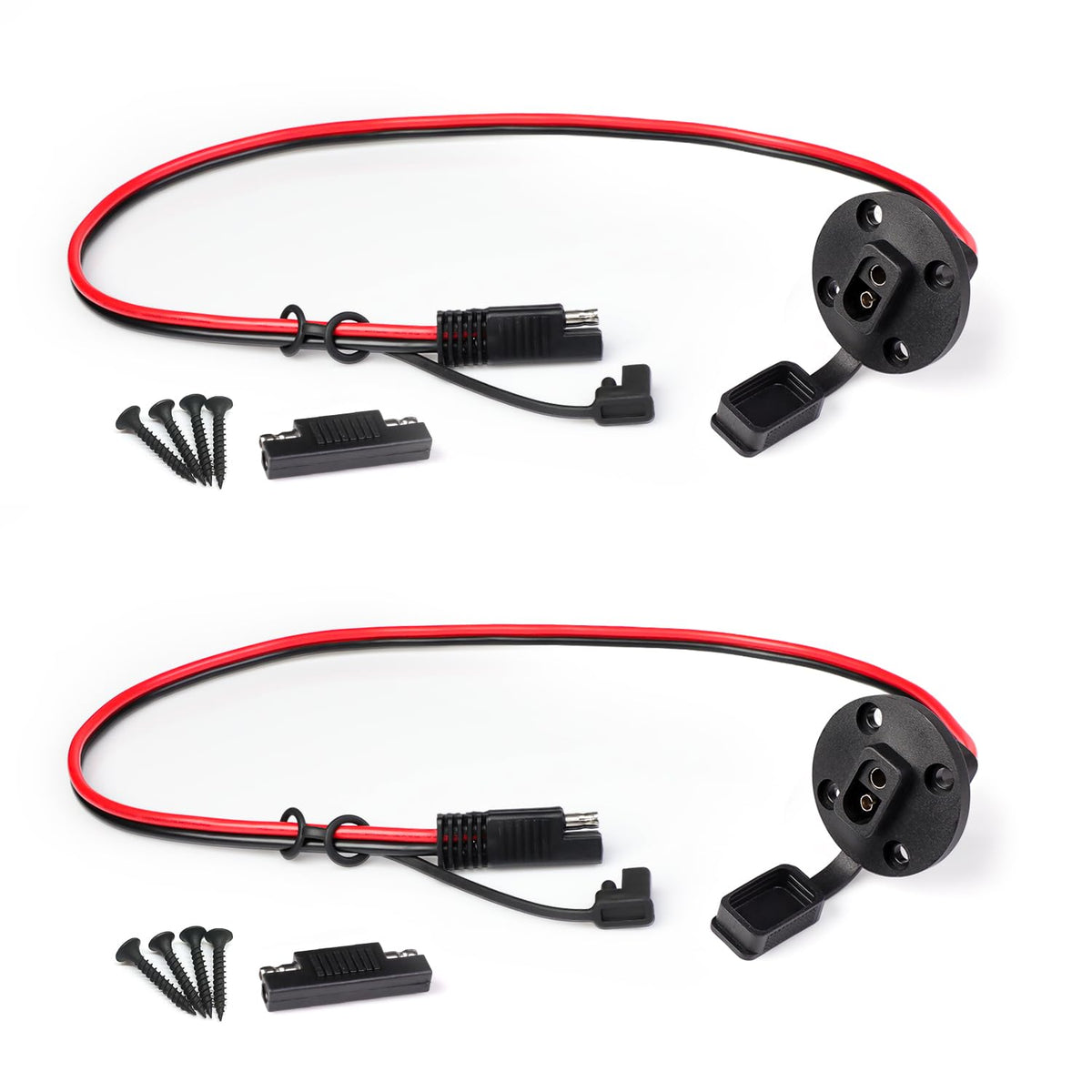 TMH 2 ft SAE power socket sidewall connector for weatherproof solar connections.