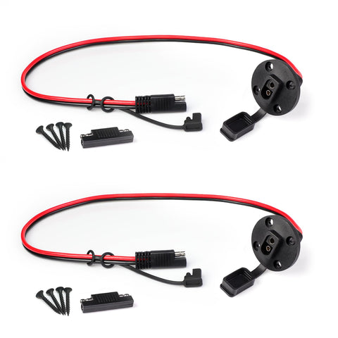 TMH 2 ft SAE power socket sidewall connector for weatherproof solar connections.