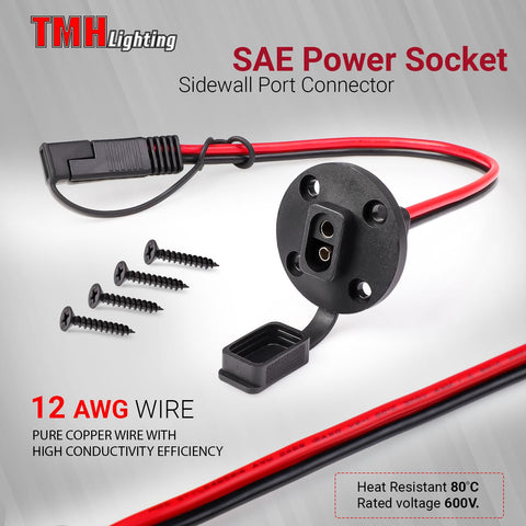 TMH SAE sidewall port with 2-pin quick connect for reliable outdoors use.