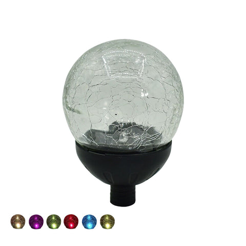 TMKCW solar glass ball lights up the garden with color.