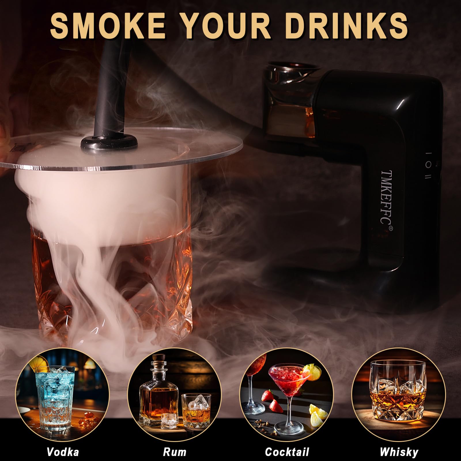 TMKEFFC Smoking Gun wood chips set for quick, natural flavor infusions
