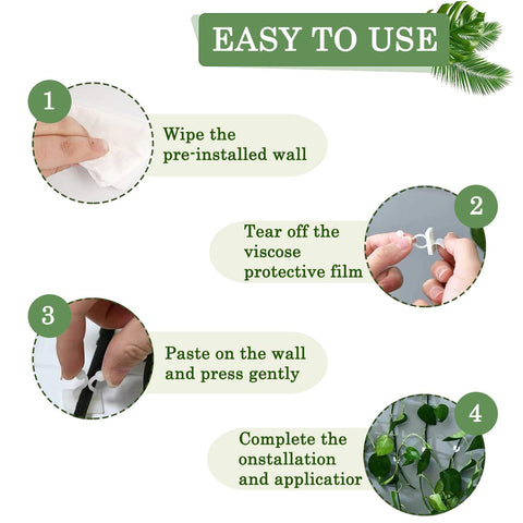 Tmofs wall clips for plants offer easy installation on tile or glass.