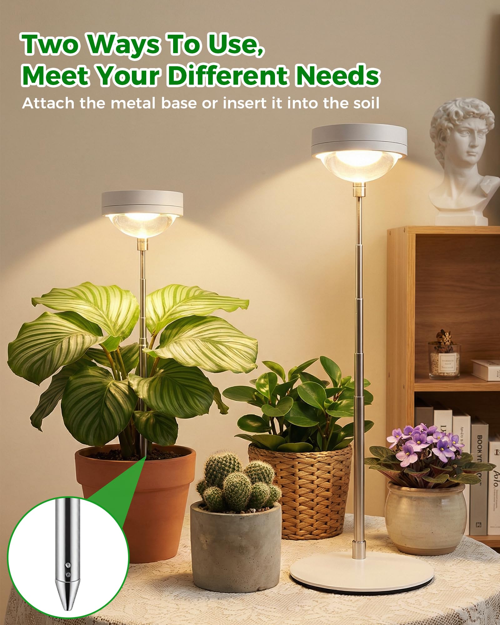 Tmsluody detachable design fits into soil for close-lighting.