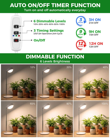 Tmsluody height-adjustable stand supports various plant sizes.