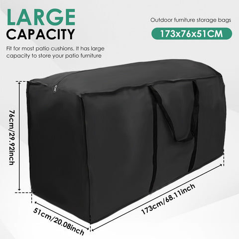 TMWEFUSC weatherproof storage bag keeps outdoor cushions dry and ready.