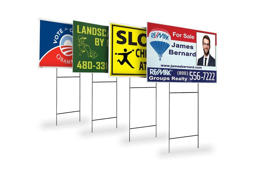 TN Supplies yard sign stakes ground installation illustrates effortless in-ground placement.