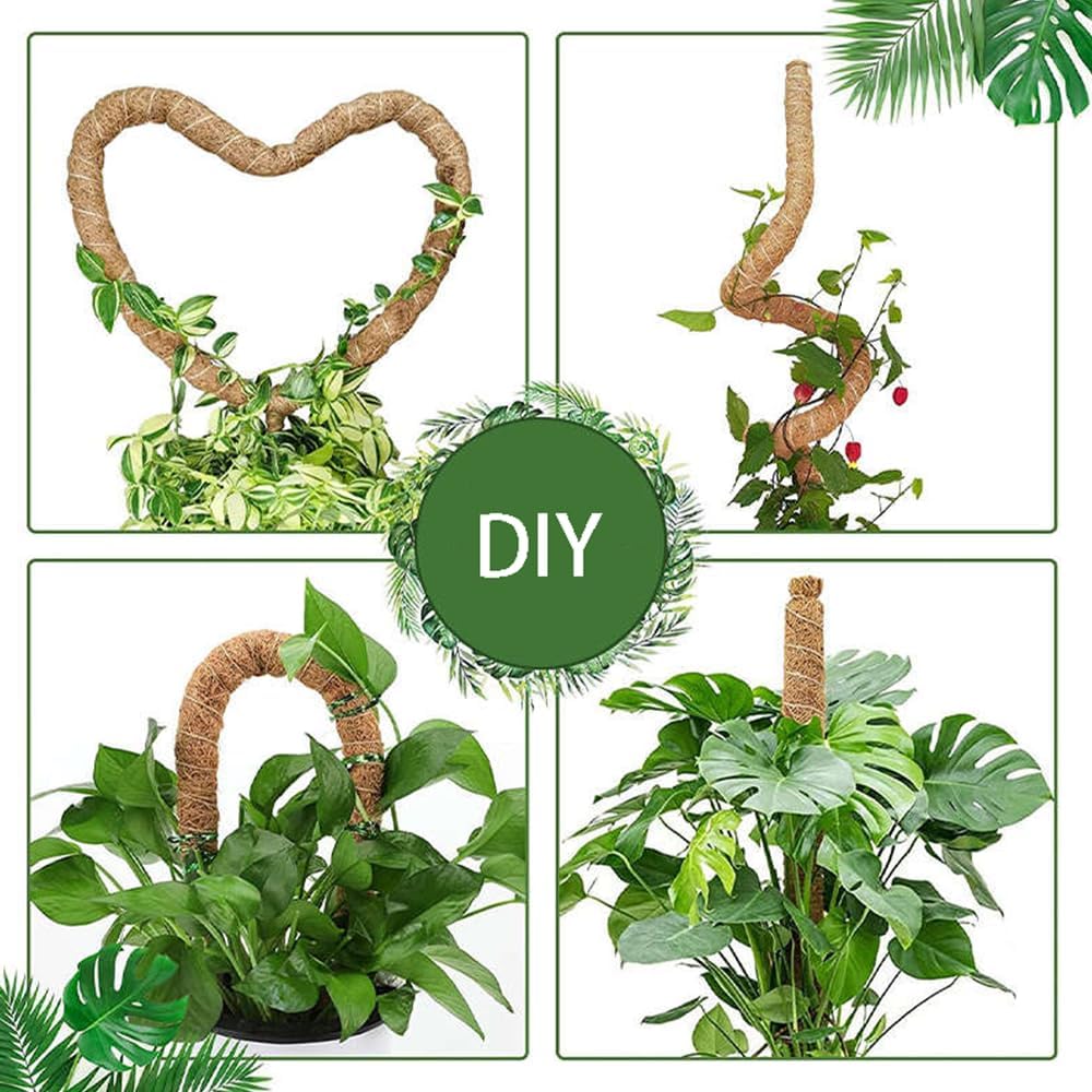 Included adjustable plant ties for securing vines on moss pole