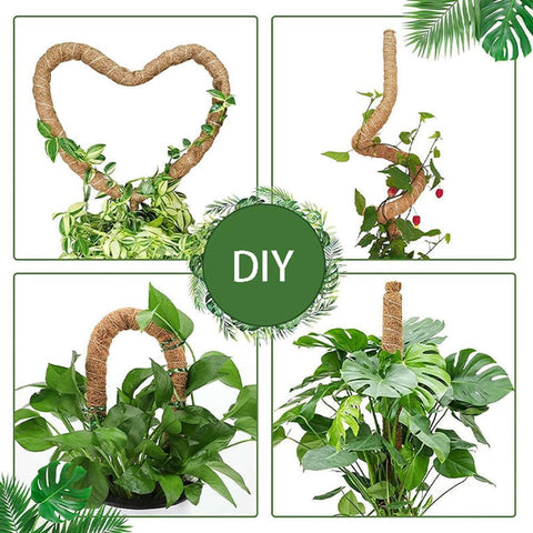 Included adjustable plant ties for securing vines on moss pole