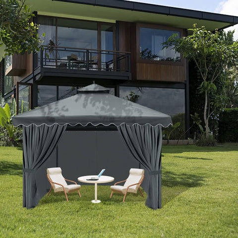 Tngan universal four-panel curtain suits most 10x12 gazebos.