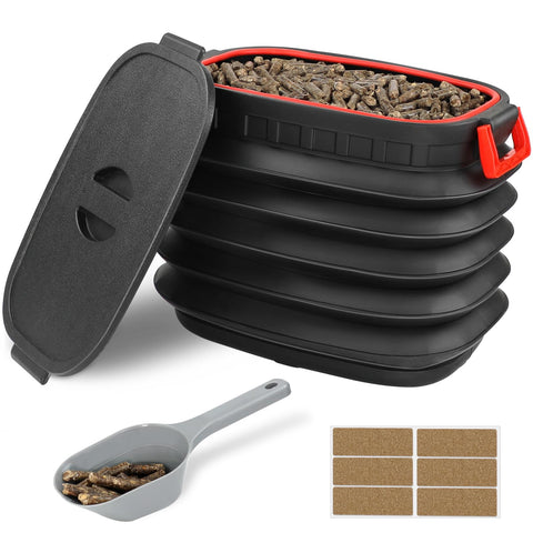 TNNTOPELE pellet bin with lid and scoop ideal for outdoor grilling