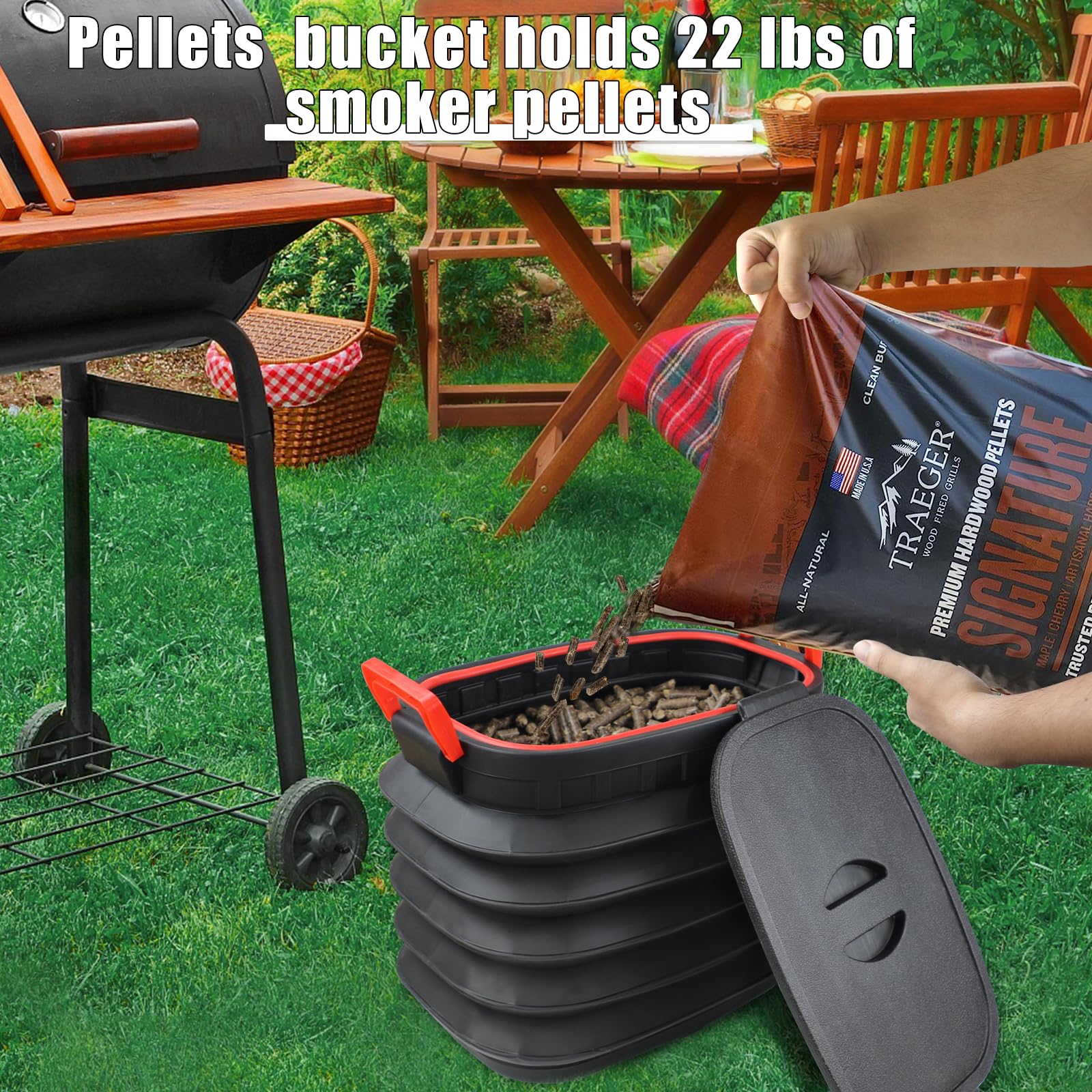 TNNTOPELE 22-pound pellet storage with waterproof stickers