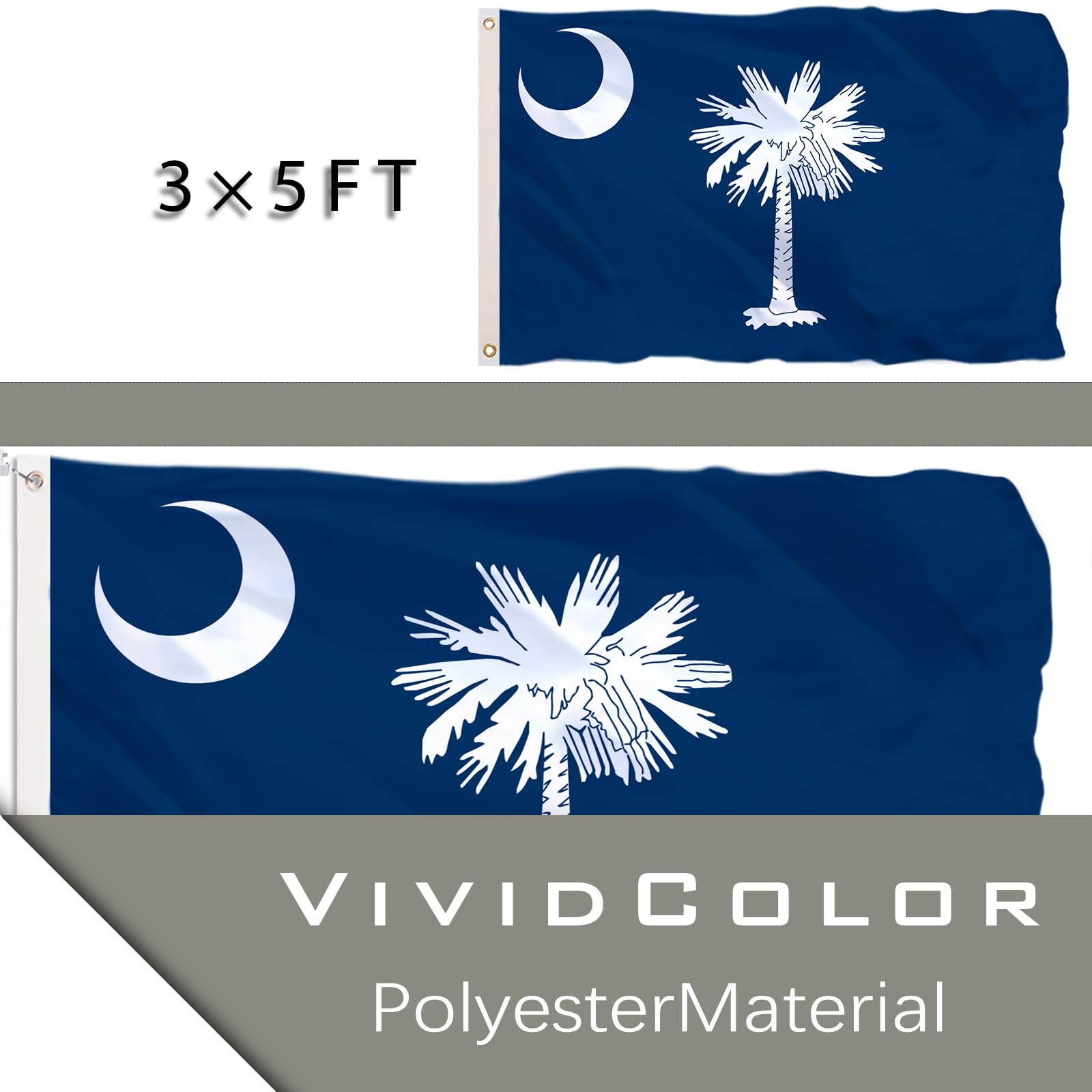 tnpun South Carolina flag double-sided design visible from multiple angles