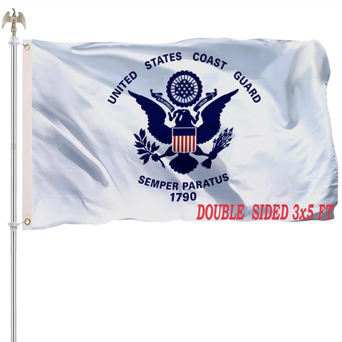 tnpun US Coast Guard flag 3x5 double-sided vivid print for outdoor display