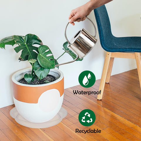 TNTIWQ 16-inch round plant saucer depth design demonstrates water storage and drip control.