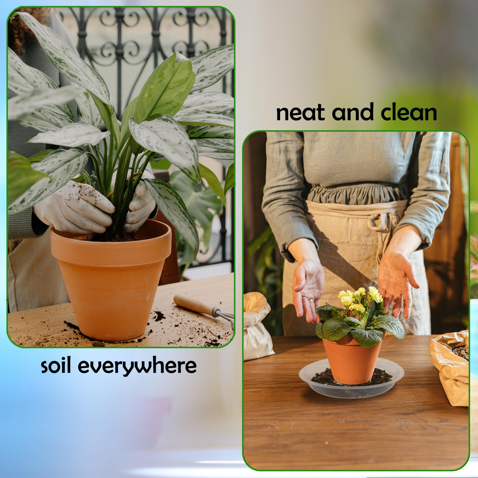TNTIWQ indoor outdoor saucer fits various pots and protects surfaces.