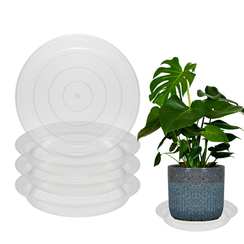 TNTIWQ 16-inch round plant saucer top view protects surfaces from water.