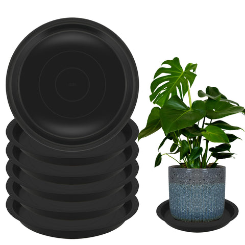 TNTIWQ 6-pack 10 inch plant saucers top view protects surfaces with tall edges.