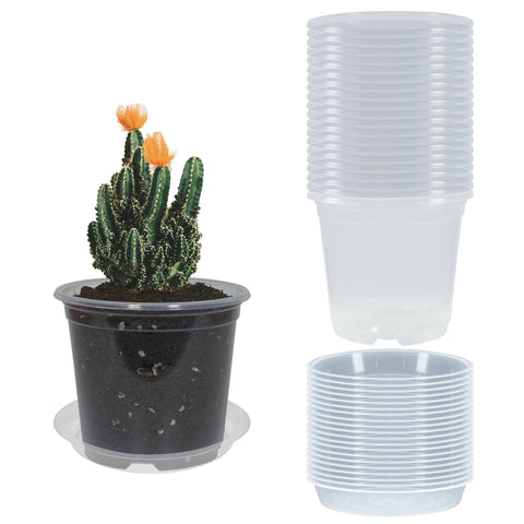 TNTIWQ clear 5 inch nursery pot showing transparent walls for easy root observation.