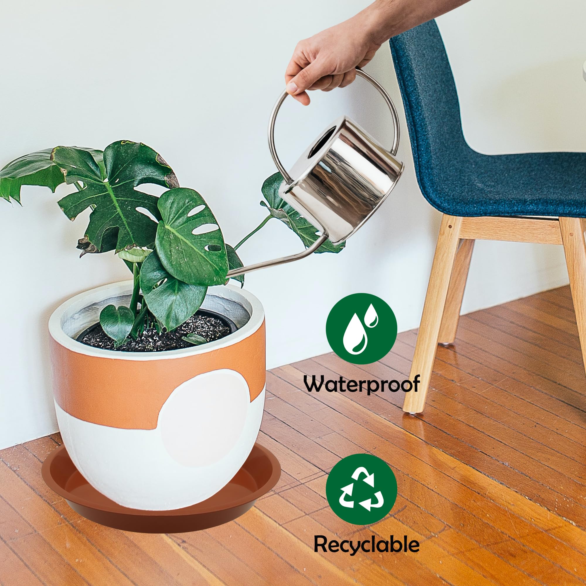 TNTIWQ durable plastic plant saucer close-up shows sturdy material