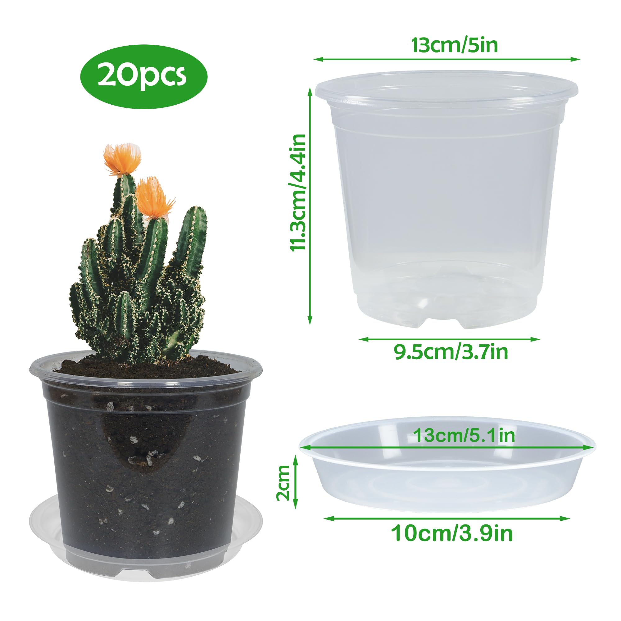 TNTIWQ nursery pot with saucer 5 inch keeps surfaces clean and dry.